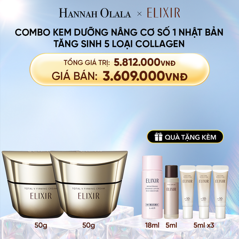  DEAL 8: COMBO 2 KEM DƯỠNG CẢI THIỆN CHẢY XỆ NGĂN NGỪA LÃO HÓA ELIXIR TOTAL V FIRMING CREAM 50G 