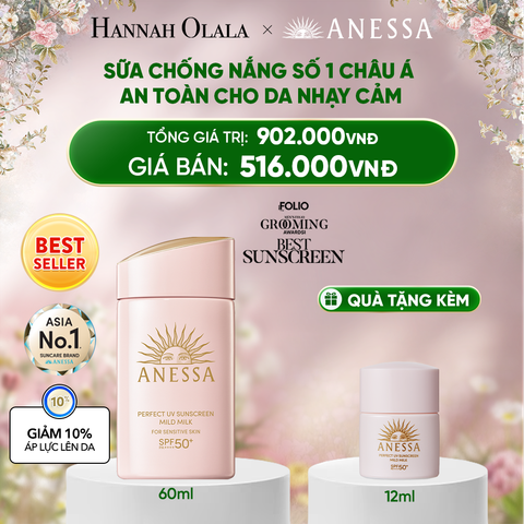  DEAL 8: SỮA CHỐNG NẮNG DƯỠNG DA DỊU NHẸ AN TOÀN CHO DA NHẠY CẢM VÀ TRẺ EM ANESSA MILD MILK SPF50+ PA++++ 60ML 
