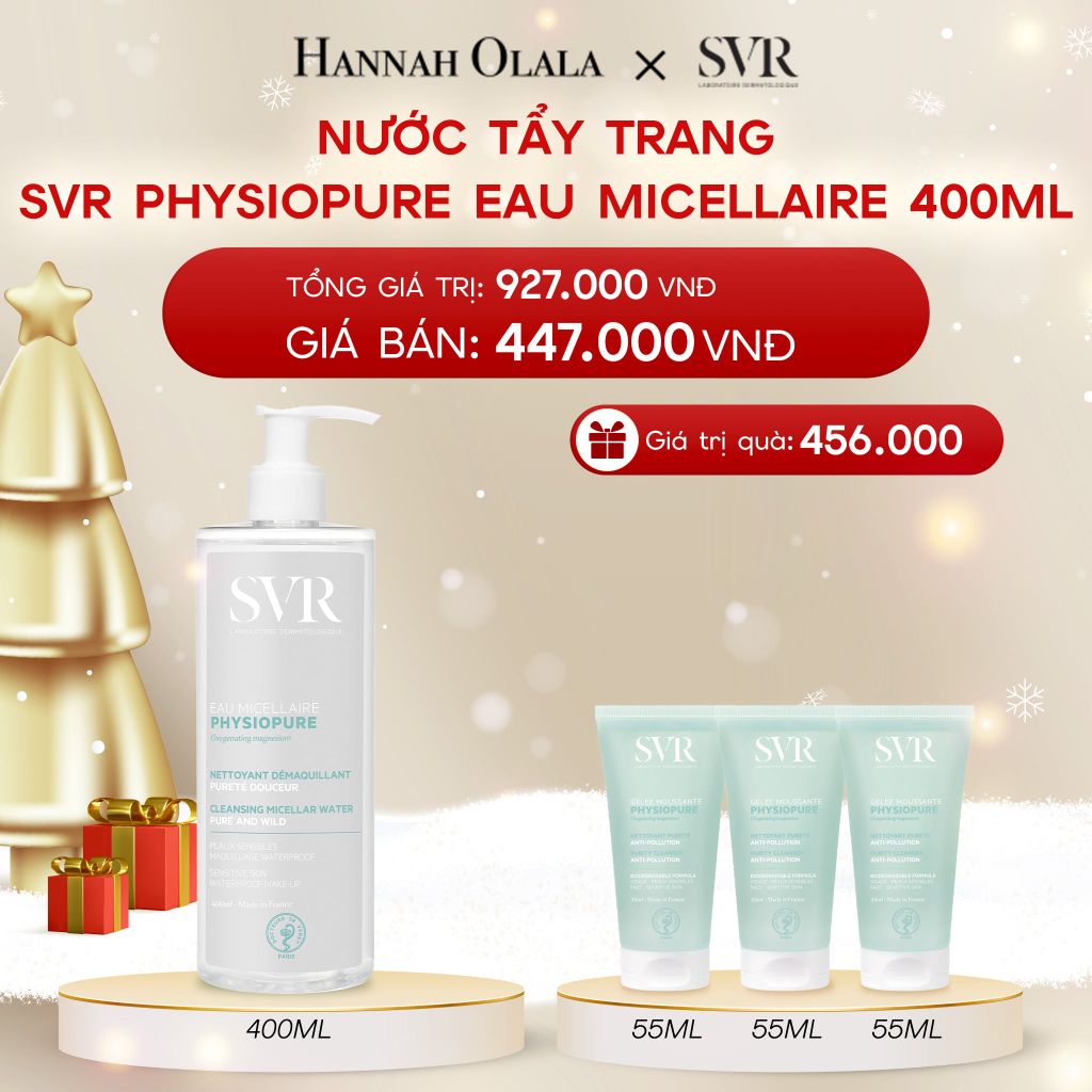  A943_DEAL 08: NƯỚC TẨY TRANG CHO DA NHẠY CẢM SVR PHYSIOPURE EAU MICELLAIRE 400ML 