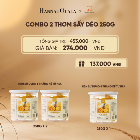  COMBO 2 THƠM SẤY DẺO 250G TẶNG 1 THƠM SẤY DẺO 250G DEAL 8: - E56 