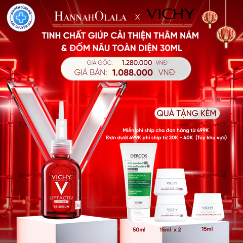  DEAL 8 TINH CHẤT GIÚP CẢI THIỆN THÂM NÁM ĐỐM NÂU TOÀN DIỆN VICHY LIFTACTIV B3 DARK SPOTS SERUM 30ML 
