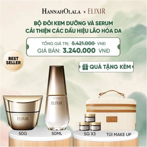  COMBO SERUM KÍCH HOẠT TRẺ HÓA LÀN DA EIS THE SERUM AA 50ML & KEM DƯỠNG CẢI THIỆN CHẢY XỆ NGĂN NGỪA LÃO HÓA ELIXIR TOTAL V FIRMING CREAM 50G - DEAL 13 - A1235 