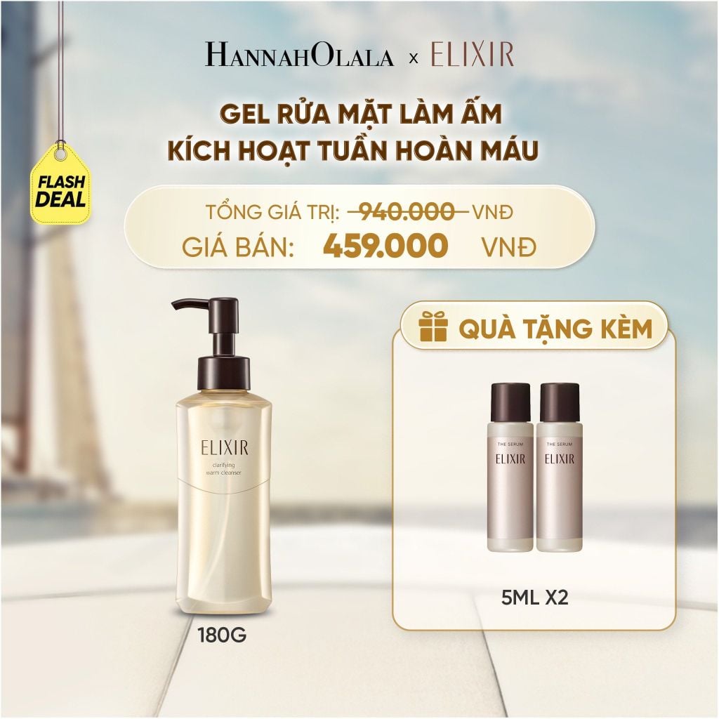  (FLASHSALE) GEL RỬA MẶT SẠCH SÂU, DƯỠNG ẨM ELIXIR CLARIFYING WARM CLEANSER - DEAL 8 