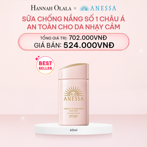  E128_DEAL 8: SỮA CHỐNG NẮNG DƯỠNG DA DỊU NHẸ AN TOÀN CHO DA NHẠY CẢM VÀ TRẺ EM ANESSA MILD MILK SPF50+ PA++++ 60ML 