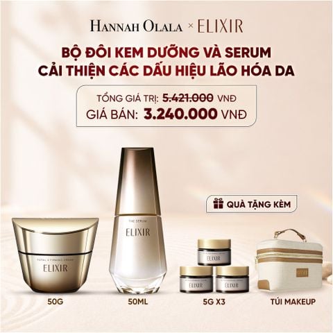  COMBO SERUM KÍCH HOẠT TRẺ HÓA LÀN DA EIS THE SERUM AA 50ML & KEM DƯỠNG CẢI THIỆN CHẢY XỆ NGĂN NGỪA LÃO HÓA ELIXIR TOTAL V FIRMING CREAM 50G - DEAL 13 