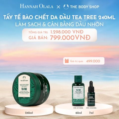  C706_DEAL 10: TẨY TẾ BÀO CHẾT LÀM SẠCH & CÂN BẰNG DA ĐẦU NHỜN TEA TREE HAIR SCRUB 240ML 