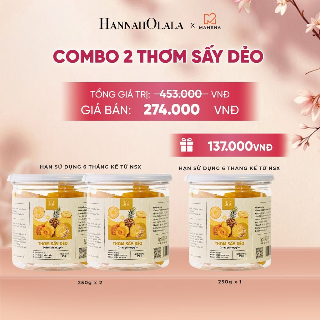  COMBO 2 THƠM SẤY DẺO 250G TẶNG 1 THƠM SẤY DẺO 250G DEAL 8: - A104 