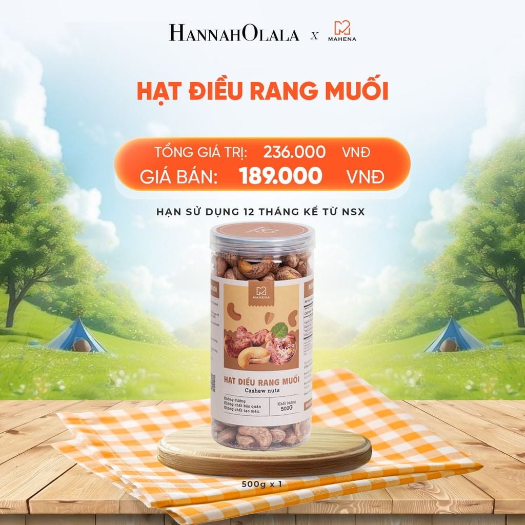  HẠT ĐIỀU RANG MUỐI 500G - DEAL 8: 