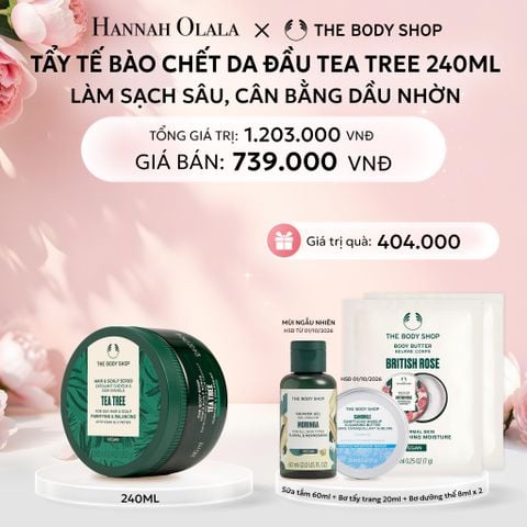  E956: DEAL 8: TẨY TẾ BÀO CHẾT LÀM SẠCH & CÂN BẰNG DA ĐẦU NHỜN TEA TREE HAIR SCRUB 240ML 
