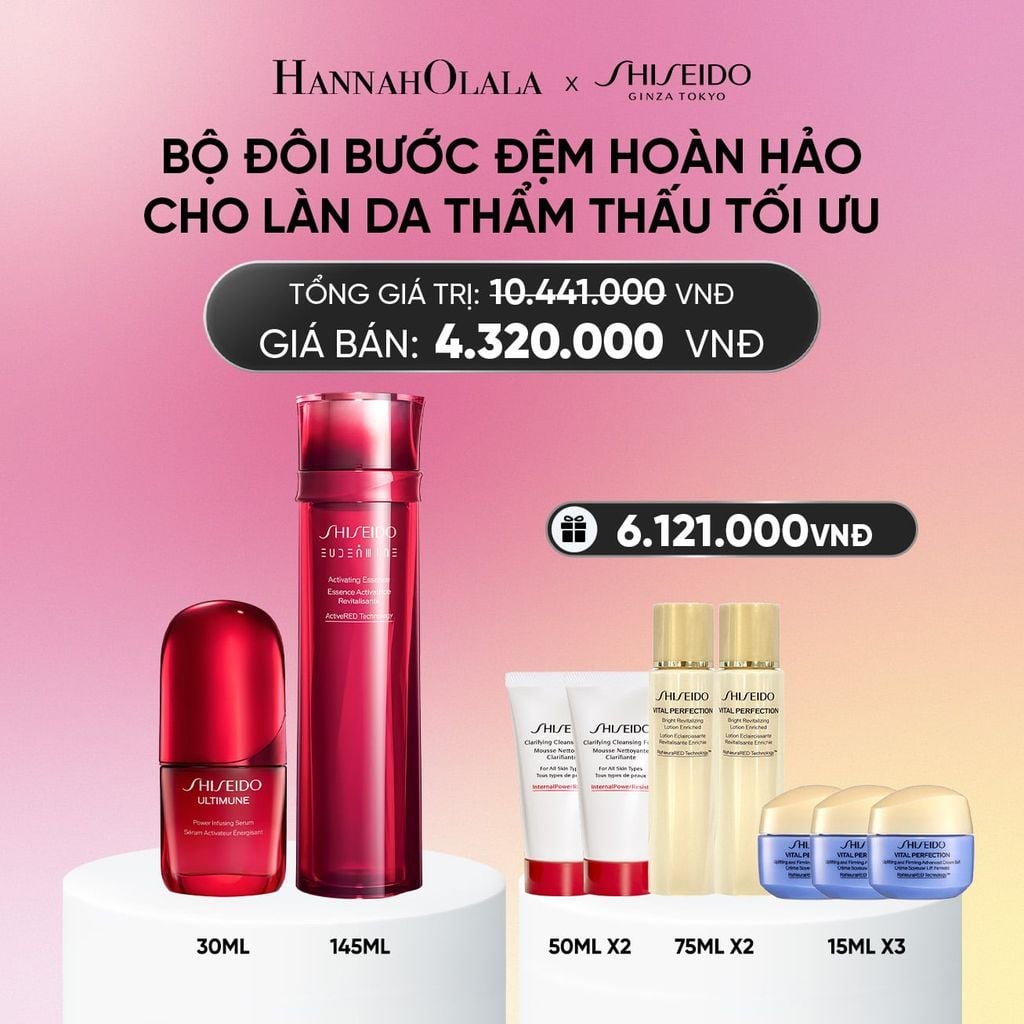 COMBO TINH CHẤT ULTIMUNE GIẢM CÁC DẤU HIỆU LÃO HOÁ 30ML & NƯỚC THẦN ĐỎ TÁI TẠO 145ML SHISEIDO CẢI THIỆN MỌI VẤN ĐỀ VỀ DA VỚI HƠN 1 TRIỆU LỢI KHUẨN - DEAL 8_A553 
