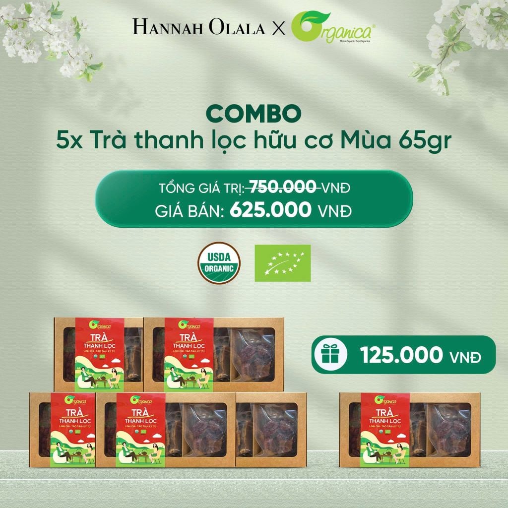  DEAL 8: COMBO 5X TRÀ THANH LỌC HỮU CƠ MÙA 65GR 