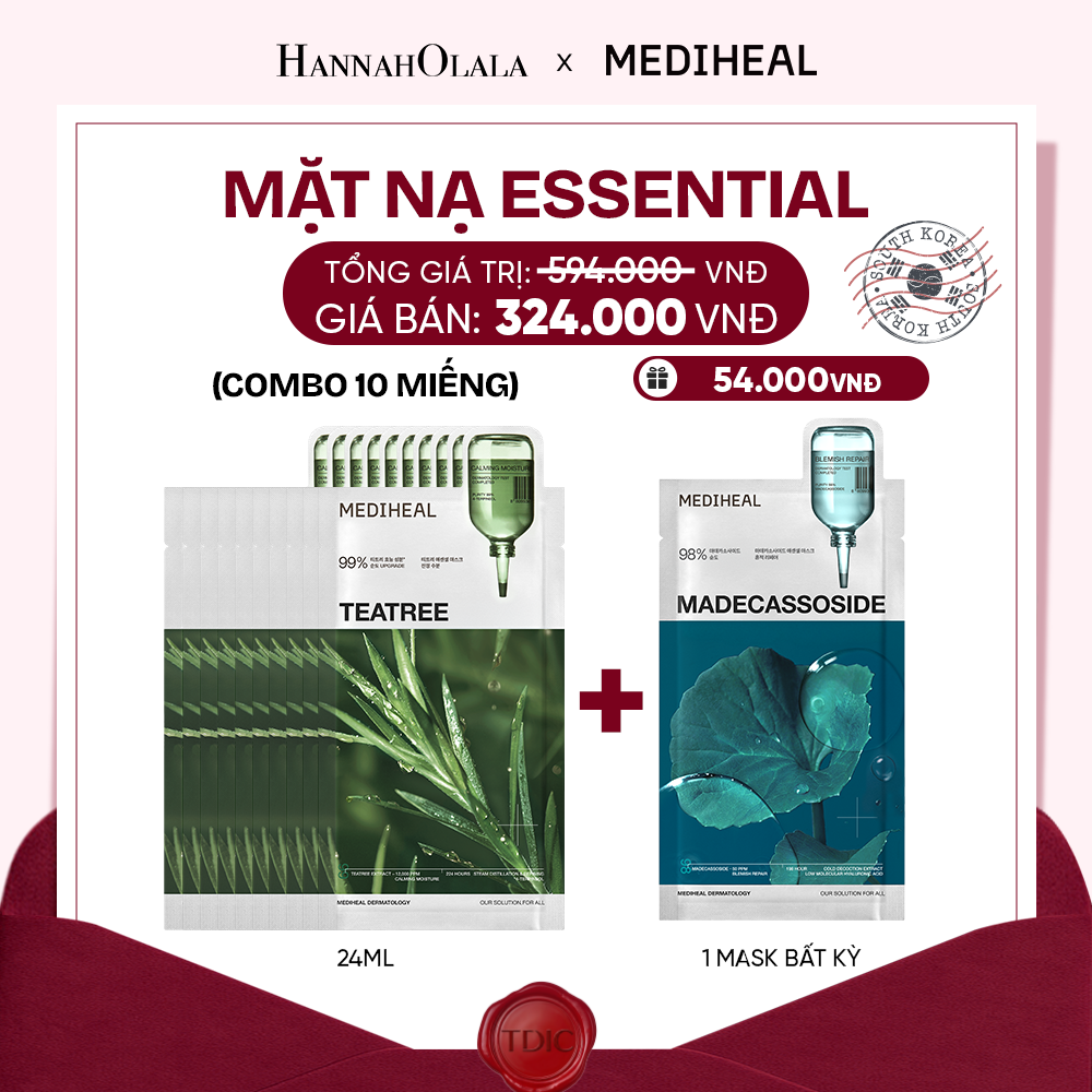  MEDIHEAL MẶT NẠ ESSENTIAL MASK 24ML (COMBO 10 MIẾNG) BẤT KỲ_M120 