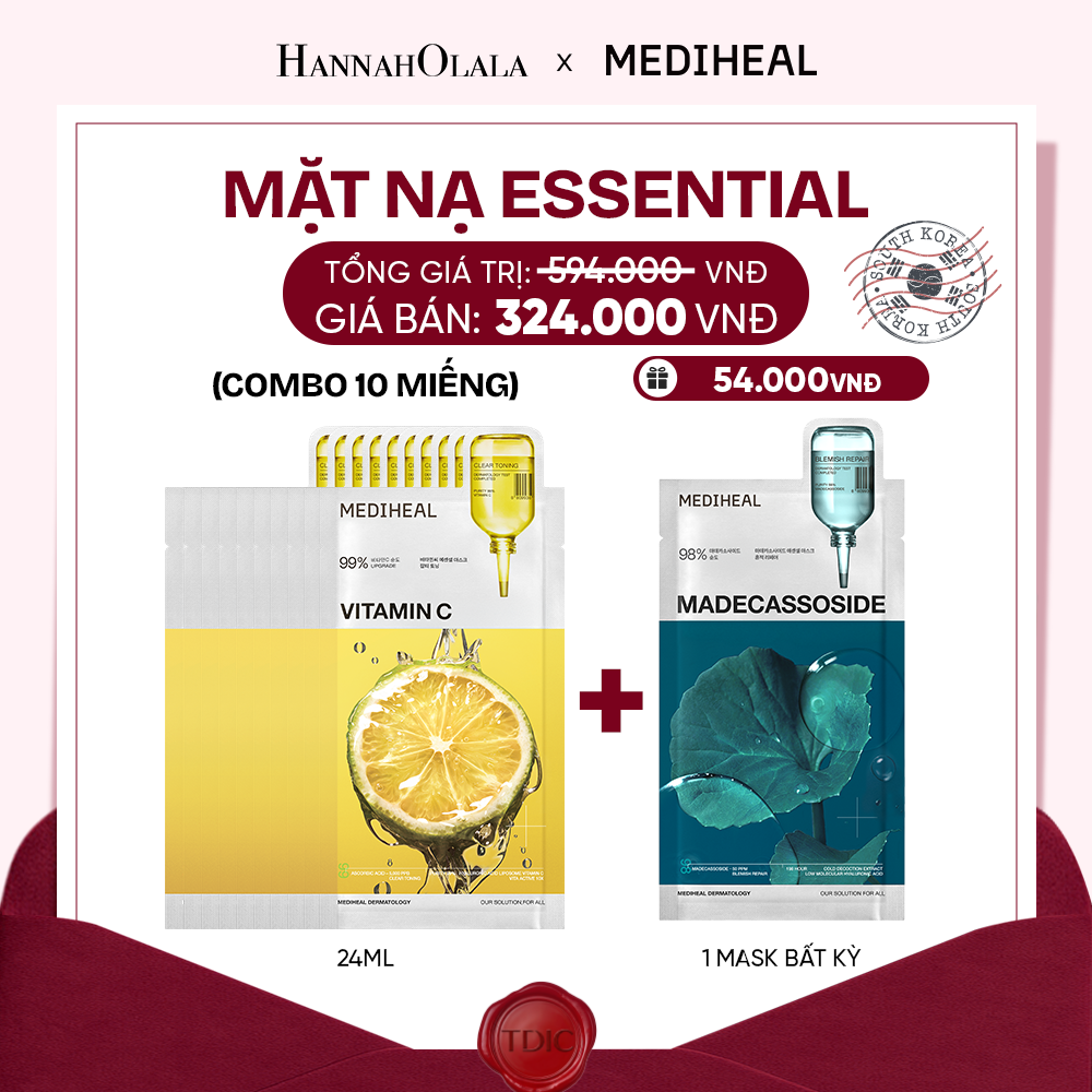  MEDIHEAL MẶT NẠ ESSENTIAL MASK 24ML (COMBO 10 MIẾNG) BẤT KỲ_M120 