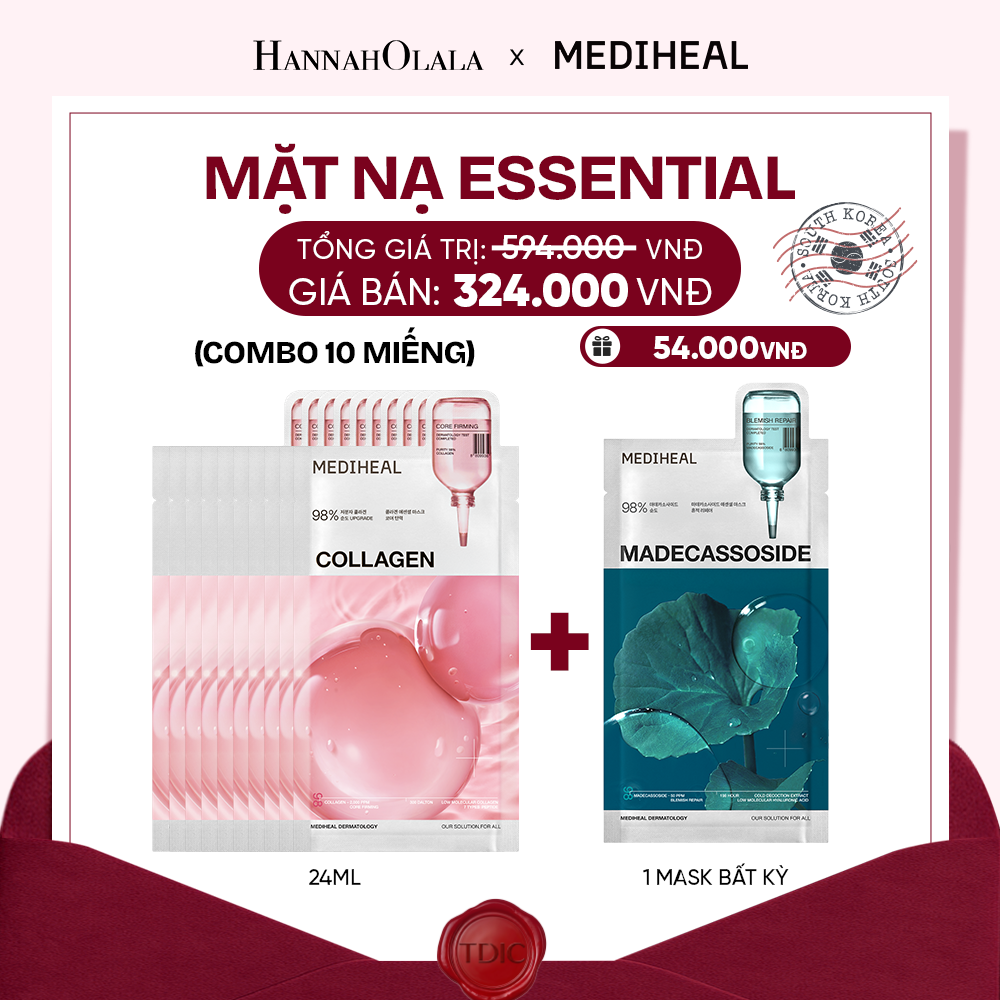  MEDIHEAL MẶT NẠ ESSENTIAL MASK 24ML (COMBO 10 MIẾNG) BẤT KỲ_M120 