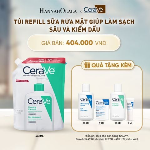  TÚI REFILL SỮA RỬA MẶT GIÚP LÀM SẠCH SÂU VÀ KIỀM DẦU CERAVE FOAMING CLEANSER 473ML - A343 