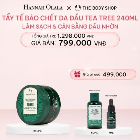  E387_DEAL 8: TẨY TẾ BÀO CHẾT LÀM SẠCH & CÂN BẰNG DA ĐẦU NHỜN TEA TREE HAIR SCRUB 240ML 