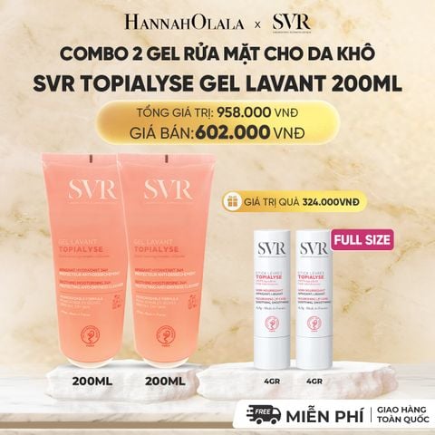  COMBO 2 GEL RỬA MẶT CHO DA KHÔ SVR TOPIALYSE GEL LAVANT 200ML - DEAL 08 
