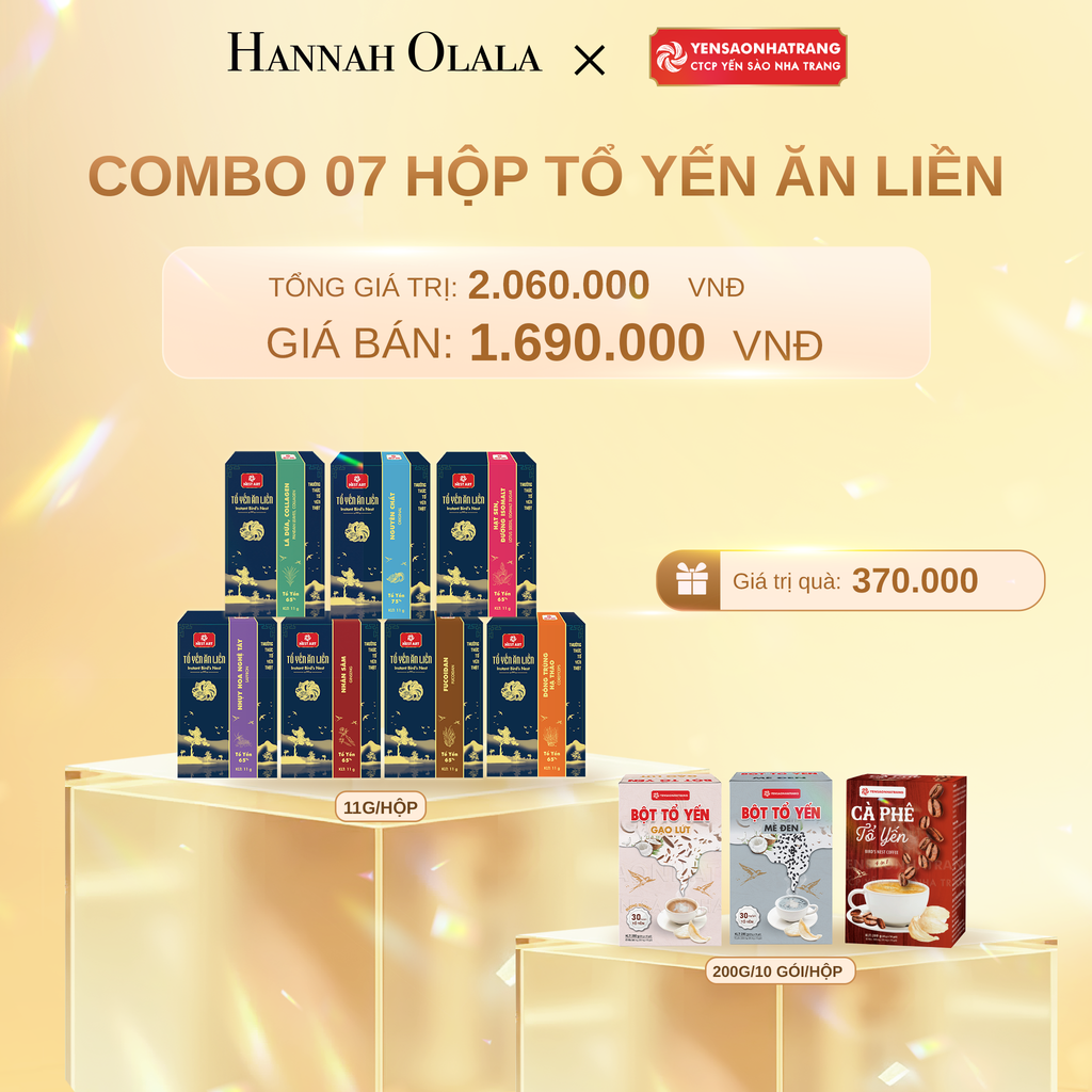  C209_DEAL 8: COMBO 07 HỘP TỔ YẾN ĂN LIỀN 11G 