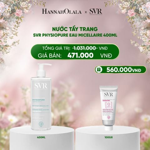  DEAL 08: NƯỚC TẨY TRANG CHO DA NHẠY CẢM SVR PHYSIOPURE EAU MICELLAIRE 400ML 