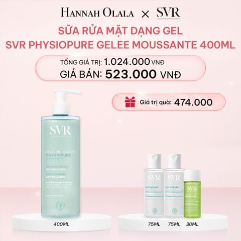  DEAL 08: SỮA RỬA MẶT DẠNG GEL CHO DA NHẠY CẢM SVR PHYSIOPURE GELEE MOUSSANTE 400ML 