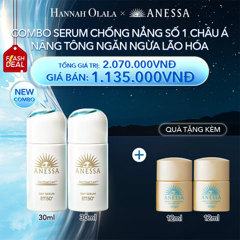  A25_[FLASH DEAL] DEAL 8: COMBO SERUM CHỐNG NẮNG DƯỠNG DA NÂNG TÔNG NGĂN NGỪA LÃO HÓA ANESSA DAY SERUM SPF50+ PA++++ 30MLX2 