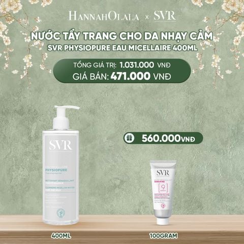  DEAL 08: NƯỚC TẨY TRANG CHO DA NHẠY CẢM SVR PHYSIOPURE EAU MICELLAIRE 400ML 