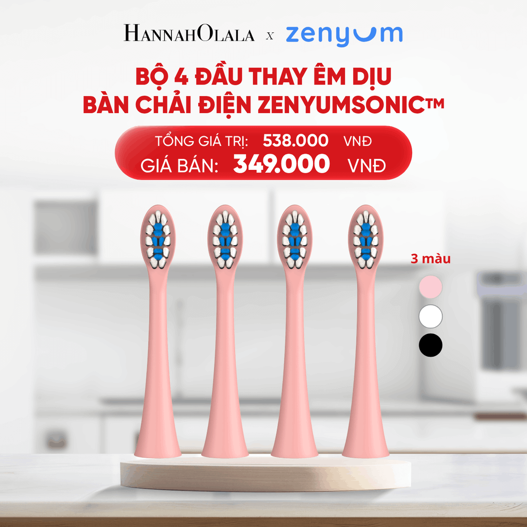  B235_DEAL 8: HỘP 4 ĐẦU BÀN CHẢI ZENYUM SONIC PHIÊN BẢN ÊM DỊU 