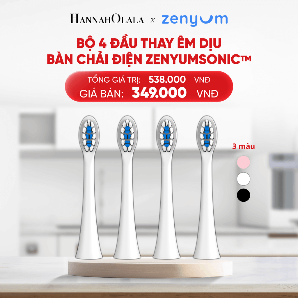  B235_DEAL 8: HỘP 4 ĐẦU BÀN CHẢI ZENYUM SONIC PHIÊN BẢN ÊM DỊU 