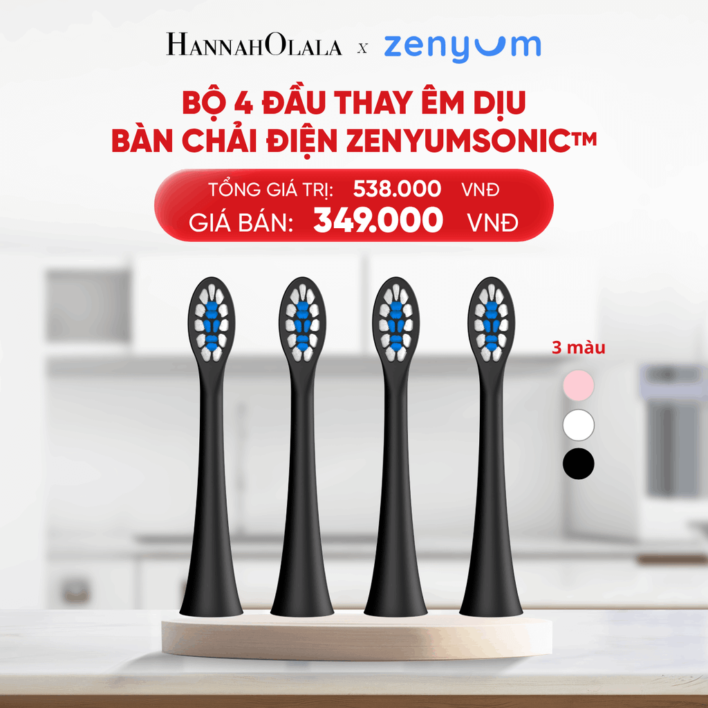  B235_DEAL 8: HỘP 4 ĐẦU BÀN CHẢI ZENYUM SONIC PHIÊN BẢN ÊM DỊU 