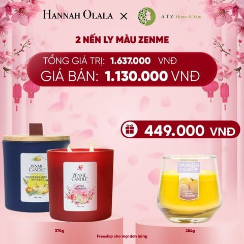  DEAL 9: MUA 2 NẾN LY MÀU ZENME CANDLE 370G 