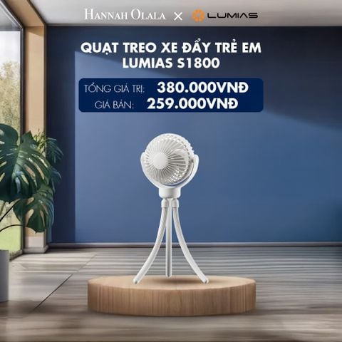  [FLASHSALE] QUẠT TREO XE ĐẨY TRẺ EM LUMIAS S1800 - DEAL 9 