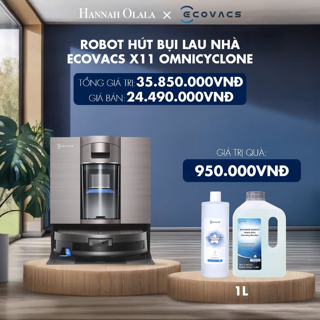  ROBOT HÚT BỤI LAU NHÀ ECOVACS X11 OMNICYCLONE - DEAL 9 