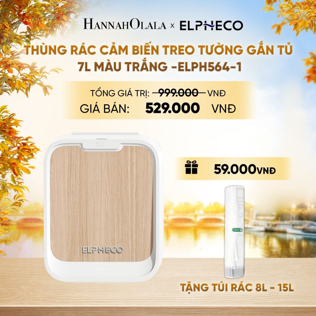  THÙNG RÁC CẢM BIẾN ELPHECO TREO TƯỜNG, GẮN TỦ 7L - DEAL 9 - E1667 