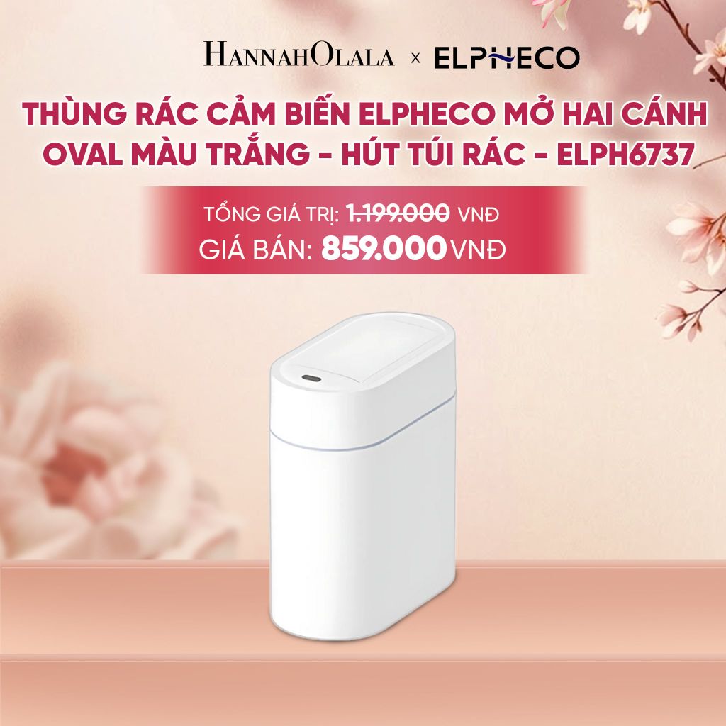  THÙNG RÁC CẢM BIẾN ELPHECO MỞ HAI CÁNH OVAL - DEAL 10 - A1439 