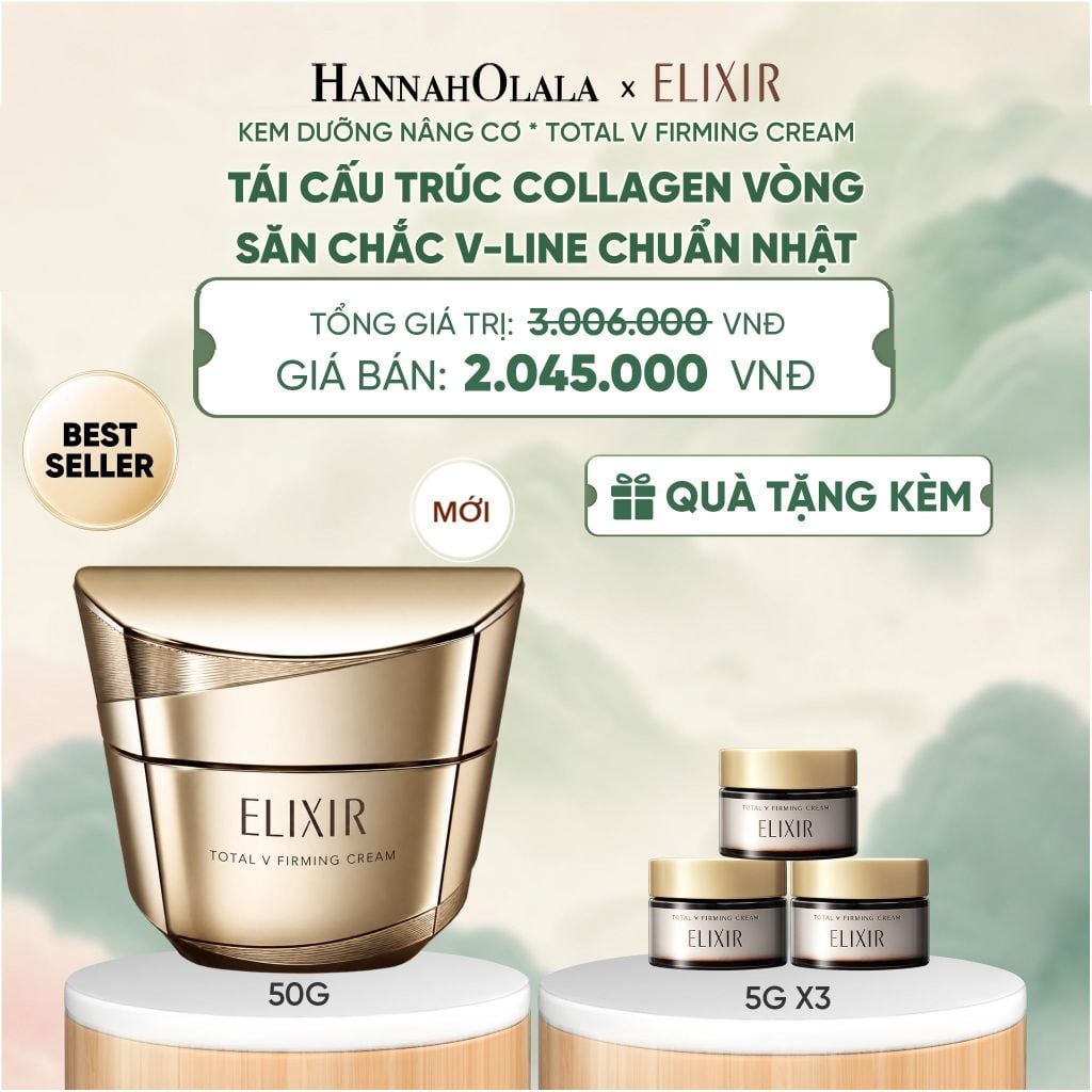 [MỚI] KEM DƯỠNG CẢI THIỆN CHẢY XỆ NGĂN NGỪA LÃO HÓA ELIXIR TOTAL V FIRMING CREAM 50G - DEAL 15.1 - A1224 