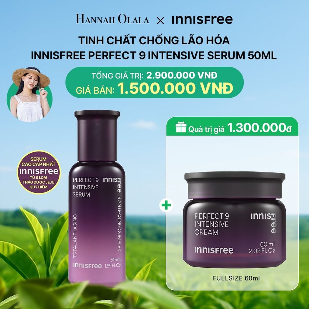  DEAL 9: TINH CHẤT NGĂN NGỪA LÃO HÓA INNISFREE PERFECT 9 INTENSIVE SERUM 50 ML 