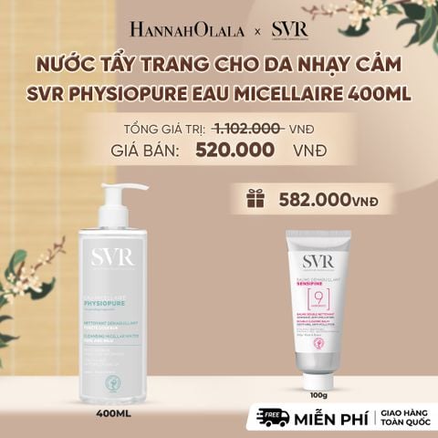 NƯỚC TẨY TRANG CHO DA NHẠY CẢM SVR PHYSIOPURE EAU MICELLAIRE 400ML - DEAL 9 - A2022 