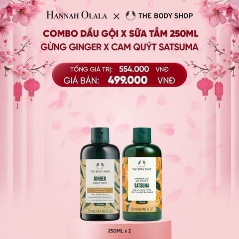  DEAL 9: COMBO DẦU GỘI & SỮA TẮM 250ML CHĂM TÓC KHOẺ DƯỠNG DA MỊN - GỪNG GINGER X CAM QUÝT SATSUMA 