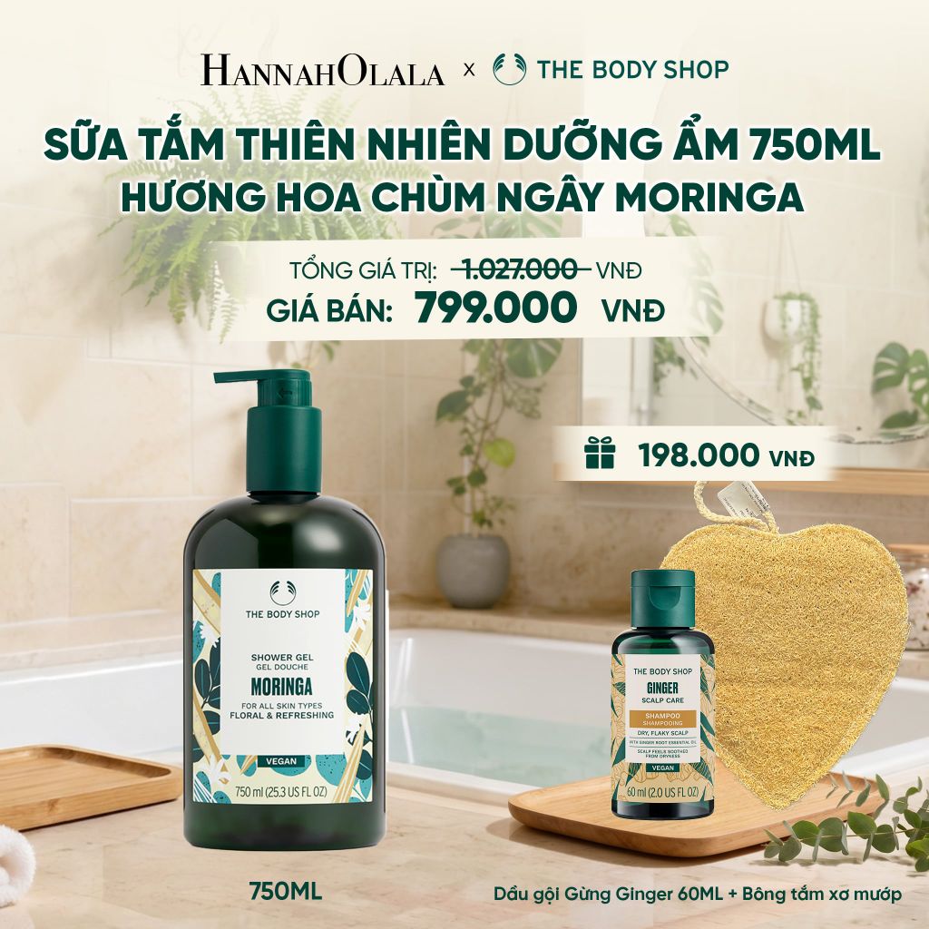  SỮA TẮM THIÊN NHIÊN DƯỠNG ẨM DA HƯƠNG HOA CHÙM NGÂY MORINGA 750ML - M09 