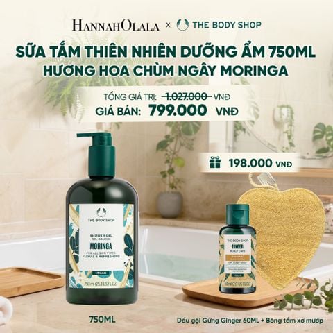  SỮA TẮM THIÊN NHIÊN DƯỠNG ẨM DA HƯƠNG HOA CHÙM NGÂY MORINGA 750ML - M09 