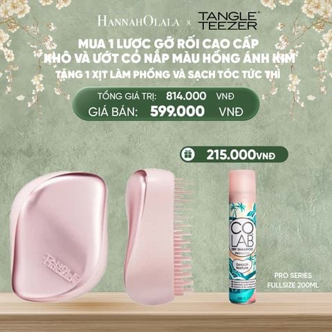  DEAL 9: [MUA 1 TẶNG 1] LƯỢC GỠ RỐI CÓ NẮP ĐẬY TIẸN DỤNG MÀU HỒNG ÁNH KIM TẶNG 1 DẦU GỘI KHÔ LÀM PHỒNG X2 VÀ SẠCH TÓC TỨC THÌ 