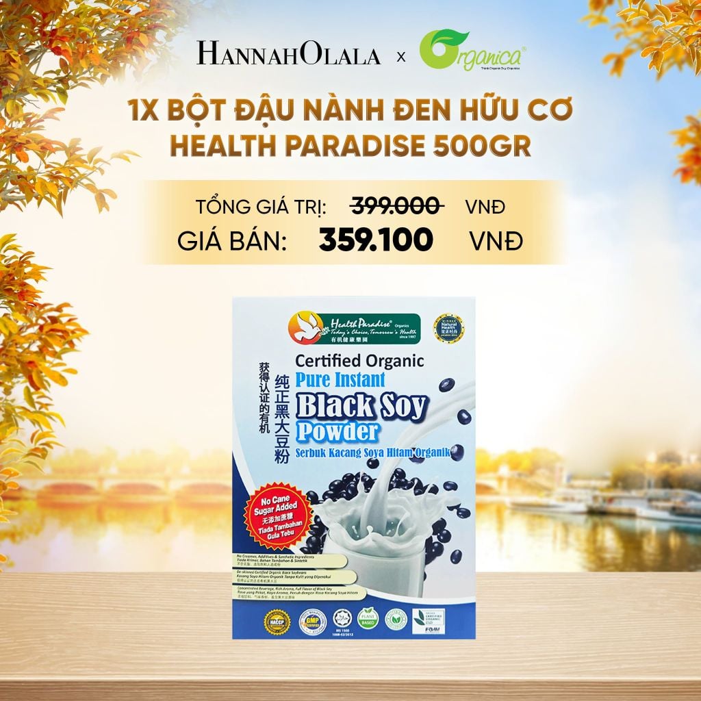  BỘT ĐẬU NÀNH ĐEN HỮU CƠ HEALTH PARADISE 500GR - E18 