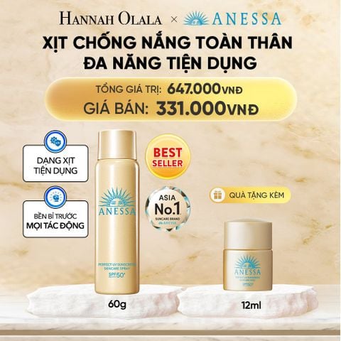  XỊT CHỐNG NẮNG DƯỠNG DA ĐA NĂNG TIỆN DỤNG BẢO VỆ HOÀN HẢO ANESSA GOLD SPRAY SPF50+ PA++++ 60G - DEAL 9 