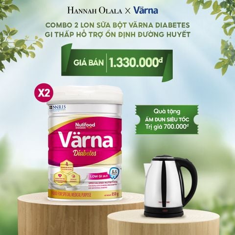  E65_DEAL 9: COMBO 2 LON SỮA BỘT VARNA DIABETES LON 850G - HỖ TRỢ ỔN ĐỊNH ĐƯỜNG HUYẾT 