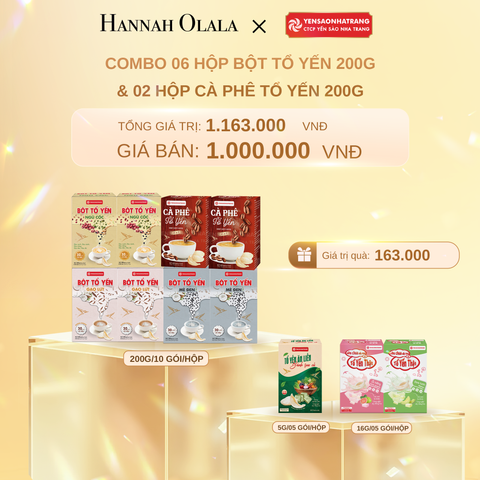  C210_DEAL 9: COMBO 06 HỘP BỘT TỔ YẾN & 02 CÀ PHÊ TỔ YẾN 