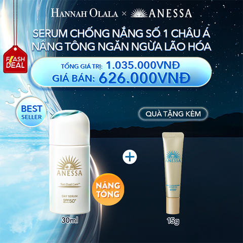  A26_[FLASH DEAL] DEAL 9: SERUM CHỐNG NẮNG DƯỠNG DA NÂNG TÔNG NGĂN NGỪA LÃO HÓA ANESSA DAY SERUM SPF50+ PA++++ 30ML 
