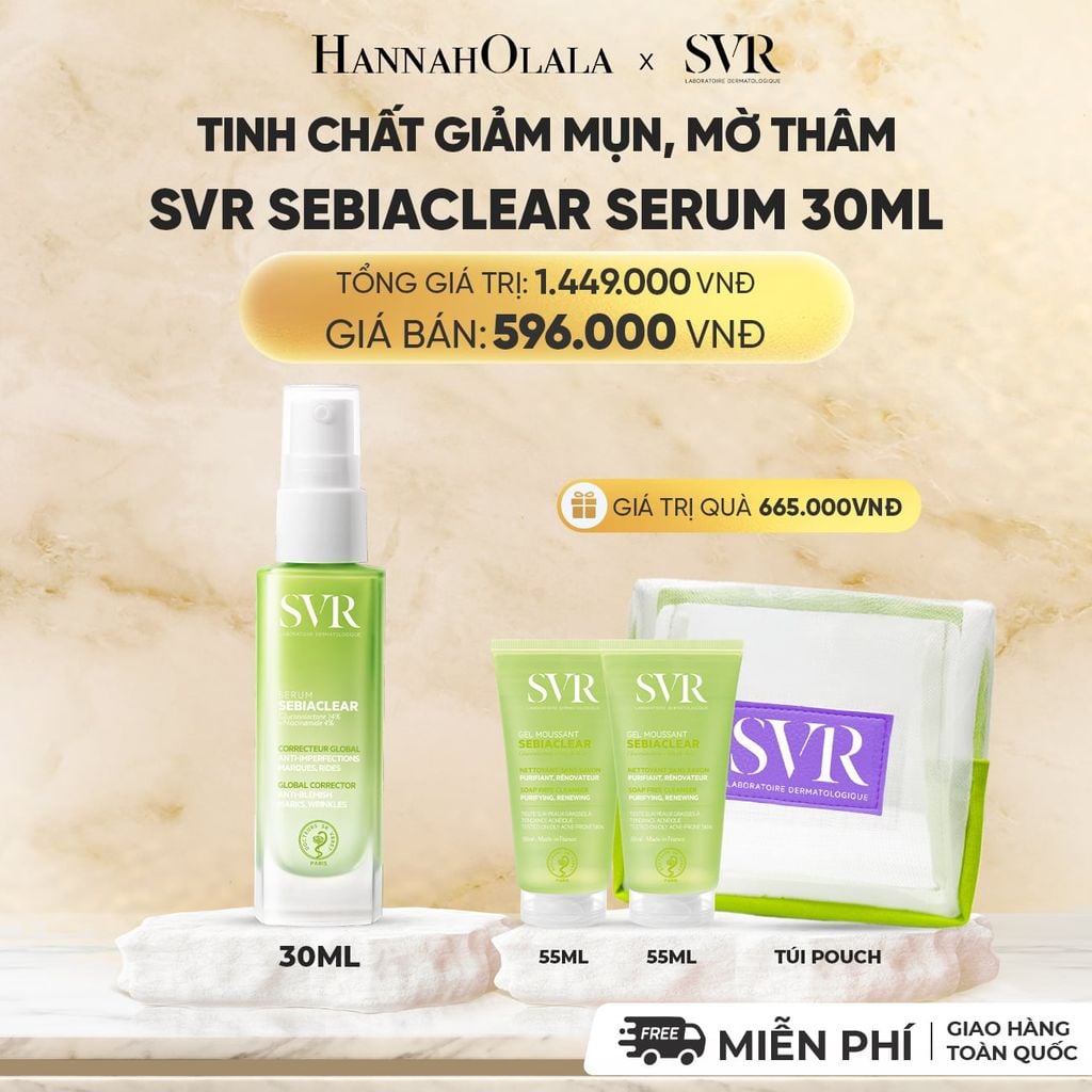  TINH CHẤT GIẢM MỤN, NGỪA THÂM VÀ MỊN DA 4 TRONG 1 SVR SEBIACLEAR SERUM 30ML - DEAL 09 