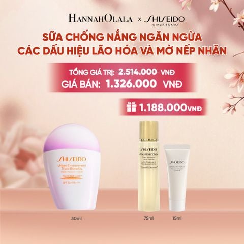  SỮA CHỐNG NẮNG DƯỠNG DA SHISEIDO GSC URBAN ENVIRONMENT TRIPLE BEAUTY SUNCARE EMULSION SPF50+ PA++++ 30ML - DEAL 9 - A3259 