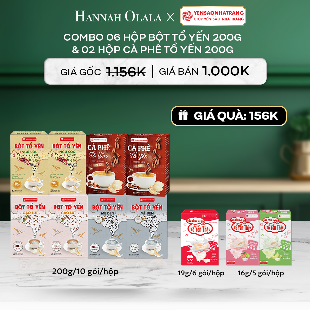  DEAL 9: COMBO 06 HỘP BỘT TỔ YẾN & 02 CÀ PHÊ TỔ YẾN 