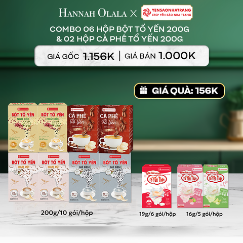  DEAL 9: COMBO 06 HỘP BỘT TỔ YẾN & 02 CÀ PHÊ TỔ YẾN 